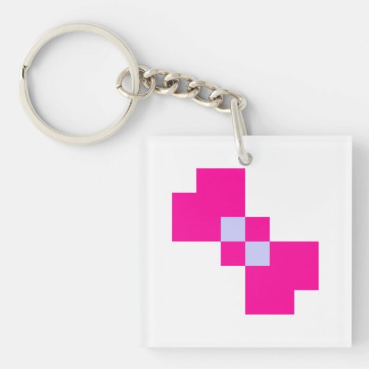 Cute 8 Bit Pixel Bow Sleutelhanger (Voorkant)