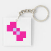 Cute 8 Bit Pixel Bow Sleutelhanger (Achterkant)