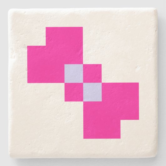 Cute 8 Bit Pixel Bow Stenen Onderzetter (Voorkant)