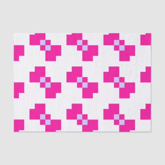 Cute 8 Bit Pixel Bow Tissuepapier (Voorkant)
