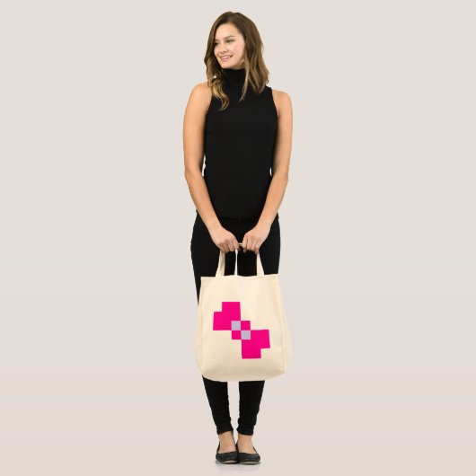 Cute 8 Bit Pixel Bow Tote Bag (Voorkant (model))