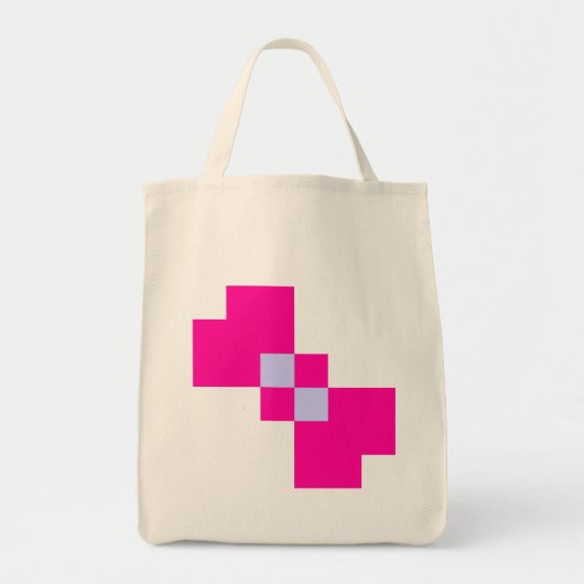 Cute 8 Bit Pixel Bow Tote Bag (Voorkant)