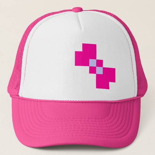 Cute 8 Bit Pixel Bow Trucker Pet (Voorkant)