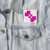 Cute 8 Bit Pixel Bow Vierkante Button 5,1 Cm (In situ)