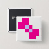 Cute 8 Bit Pixel Bow Vierkante Button 5,1 Cm (Voorkant /achterkant)