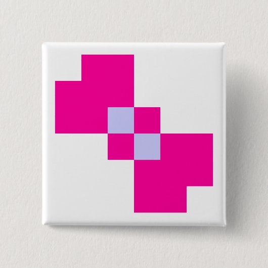 Cute 8 Bit Pixel Bow Vierkante Button 5,1 Cm (Voorkant)