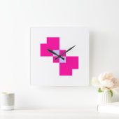 Cute 8 Bit Pixel Bow Vierkante Klok (Huis)