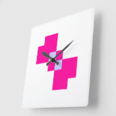 Cute 8 Bit Pixel Bow Vierkante Klok (Hoek)