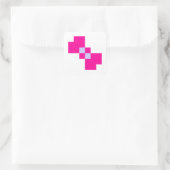 Cute 8 Bit Pixel Bow Vierkante Sticker (Tas)