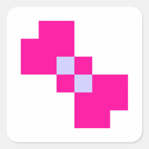 Cute 8 Bit Pixel Bow Vierkante Sticker