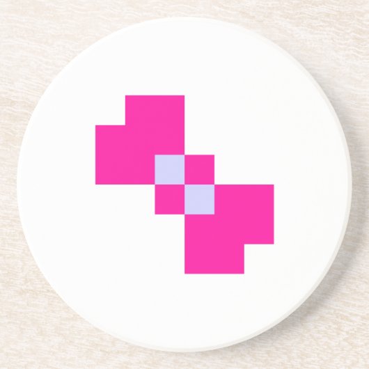 Cute 8 Bit Pixel Bow Zandsteen Onderzetter (Voorkant)