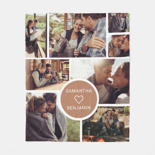 Cute 8 Photo Collage Vacation Camping Personalized Fleece Deken (Voorkant)