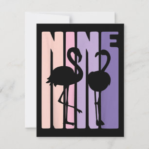 Cute 9th Birthday Gift I Flamingo I 9 Years Kaart