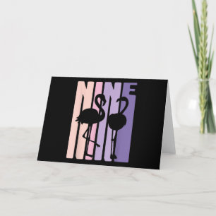 Cute 9th Birthday Gift I Flamingo I 9 Yrd Bedankkaart