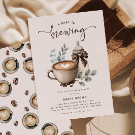 Cute 'a Baby is Brewing' Coffee Baby Shower Kaart