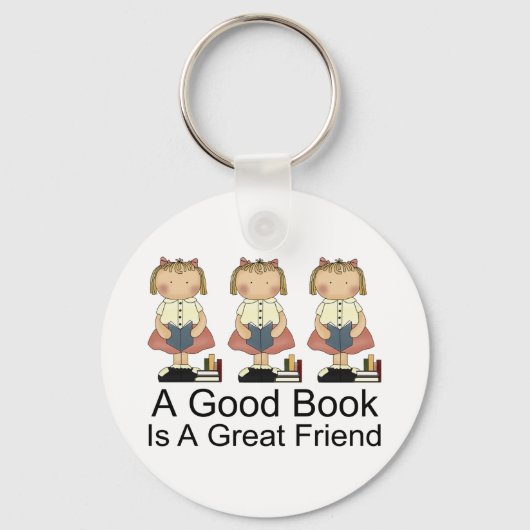 Cute A Good Book is een geweldig vriendinnetje Sleutelhanger (Voorkant)