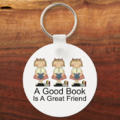 Cute A Good Book is een geweldig vriendinnetje Sleutelhanger (Voorkant)