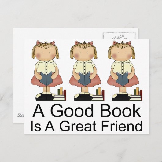 Cute A Good Book is een geweldig vriendinnetje T-s Briefkaart (Voorkant / Achterkant)