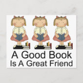 Cute A Good Book is een geweldig vriendinnetje T-s Briefkaart (Voorkant)
