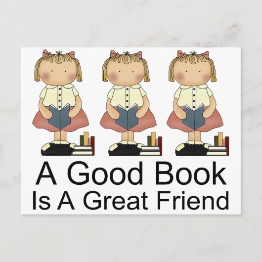 Cute A Good Book is een geweldig vriendinnetje T-s Briefkaart (Voorkant)