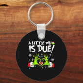 Cute A Little Who Is Due Christmas Pregnancy Annou Sleutelhanger (Voorkant)