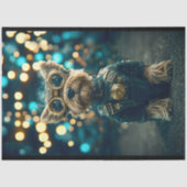 Cute Aangeklede Yorkshire Terrier Hond F8 Découpag Tissuepapier (Voorkant)