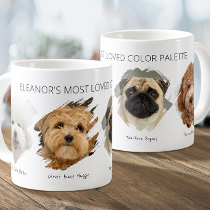Cute Aangepaste Foto Kleurenpalet Verf Staal Puppy Koffiemok