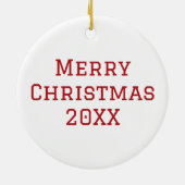 Cute aangepaste herten Kerstkrans Keramisch Ornament (Achterkant)