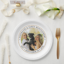 Cute Aangepaste Huwelijksfoto van Huisdier Papieren Bordje