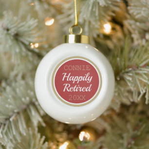 Cute! Aangepaste kerstbal in ruste Keramische Bal Ornament