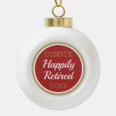 Cute! Aangepaste kerstbal in ruste Keramische Bal Ornament (Voorkant)