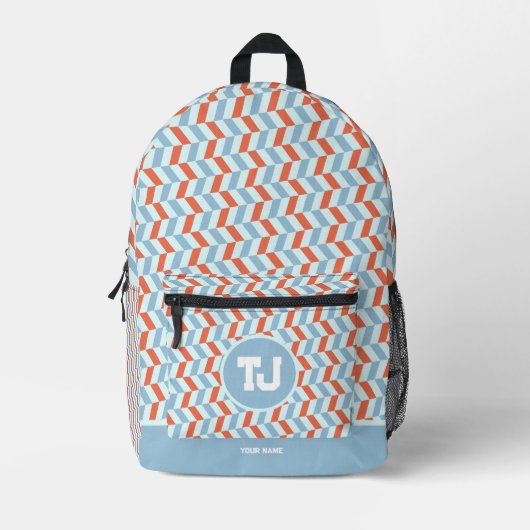 Cute Aangepaste Naam Hoge School Monogram Bedrukte Rugzak (Voorkant)