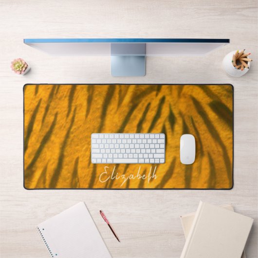 Cute aangepaste naam tijger vel patroon bureau mat (Kantoor 1)