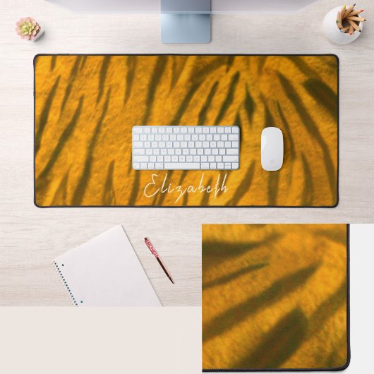 Cute aangepaste naam tijger vel patroon bureau mat