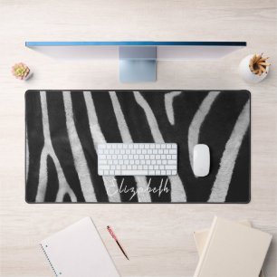 Cute aangepaste naam zebra vacht patroon bureau ma bureaumat