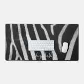 Cute aangepaste naam zebra vacht patroon bureau ma bureaumat (Keyboard & Muis)