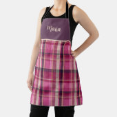 Cute Aangepaste Roze Gingham Schotse Ruit Patroon Schort (Insitu)