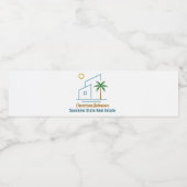 Cute aanpasbaar bedrijf voor strand onroerend goed waterfles etiket (Enkel label)