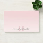 Cute aanpasbare roze monogram & uw naam schrift post-it® notes (Kantoor)