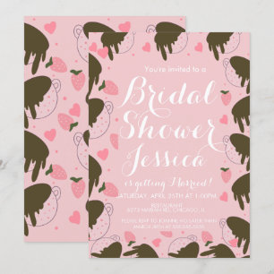 Cute Aardbei Chocolade Drip Coffee Hartjes Kaart