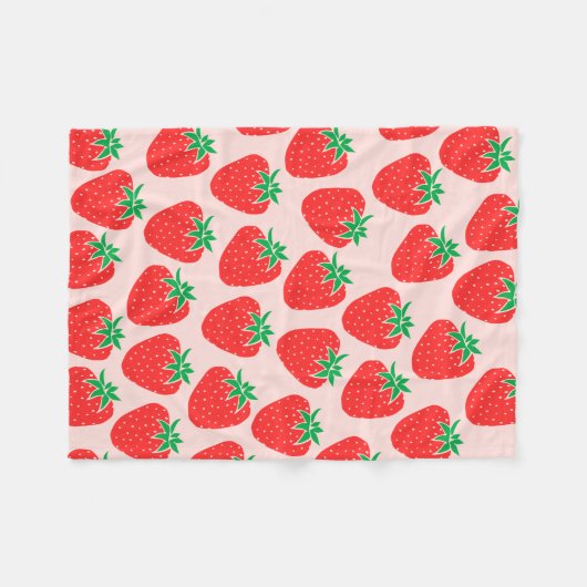 Cute aardberies Blanket Fleece Deken (Voorkant (Horizontaal))