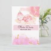 Cute aardbery baby "Het is een meisje" aankondigin Aankondiging (Staand voorkant)