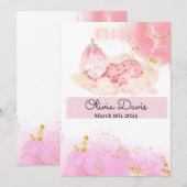 Cute aardbery baby "Het is een meisje" aankondigin Aankondiging (Voorkant / Achterkant)