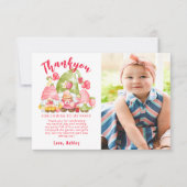 Cute aardbery Birthday Foto Bedankkaart (Voorkant)