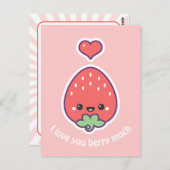 Cute aardbery briefkaart (Voorkant / Achterkant)