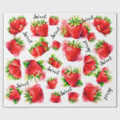 Cute aardbery cadeaupapier (Vlak)