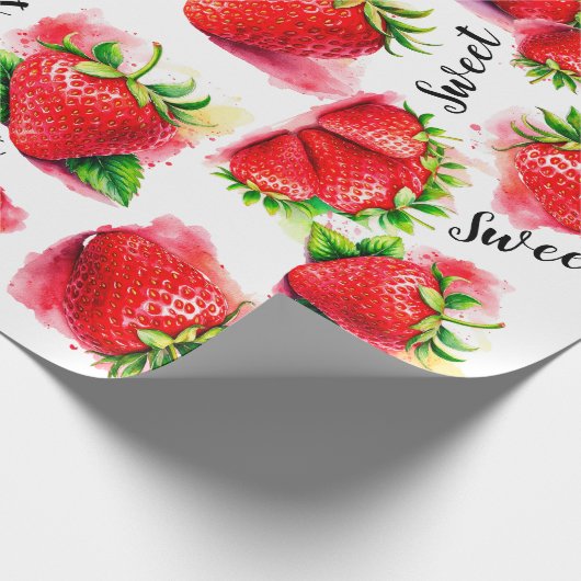 Cute aardbery cadeaupapier (Hoek)