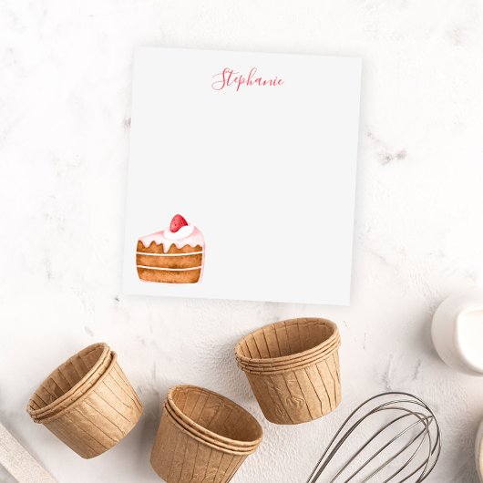 Cute aardbery Cake Personalized Notitieblok