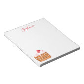 Cute aardbery Cake Personalized Notitieblok (Schuin)