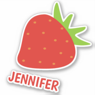 Cute aardbery Cartoon - Persoonlijke Kinderen Sticker